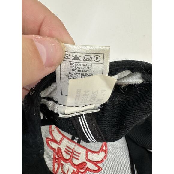 Adidas NBA Chicago Bulls Hat Black Embroidered Logo Aztec Flat Brim Adjustable - Picture 7 of 11